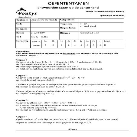 Oefententamen 21 4-09