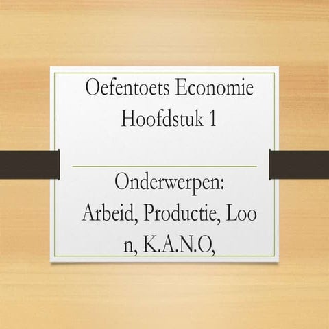 Oefentoets economie | PPTX