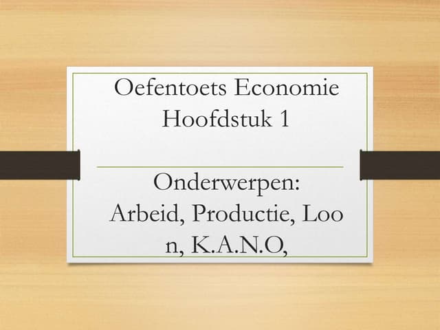 Oefentoets economie | PPTX