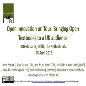 Open Innovation on Tour: Bringing Open Textbook to a UK Audience