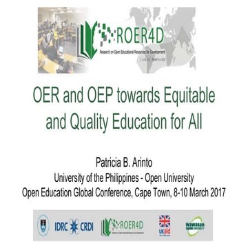 OER and OEP towards Equitable  and Quality Education for All