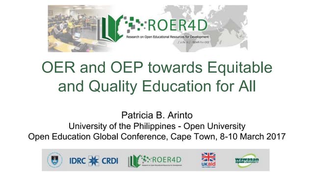 OER and OEP towards Equitable  and Quality Education for All