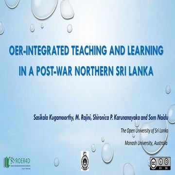 OER-INTEGRATED TEACHING AND LEARNING IN A POST-WAR NORTHERN SRI LANKA