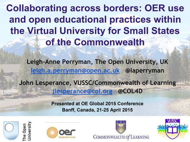 Collaborating across borders: OER use and open educational practices within t...