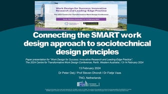 Connecting the SMART work design approach to sociotechnical design principles...