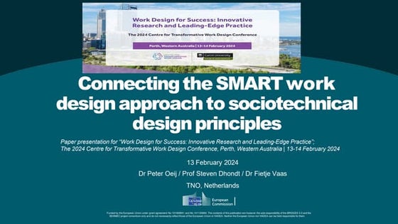 Connecting the SMART work design approach to sociotechnical design principles...