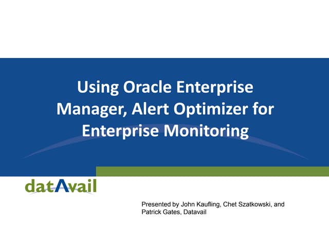 Optimizing Alert Monitoring with Oracle Enterprise Manager
