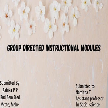Group directed instructional modules ashika pp | PDF