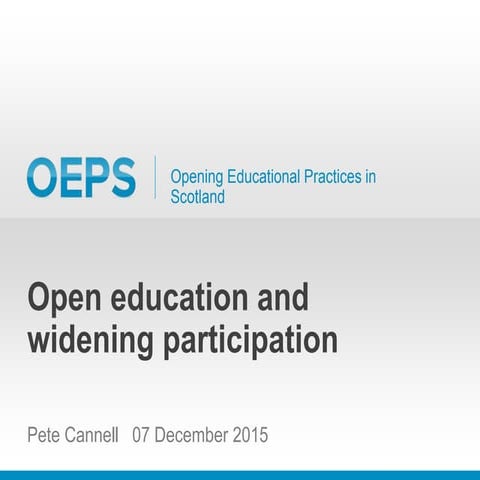 Open Education and Widening Participation