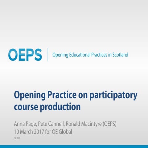 Opening practice on participatory course production