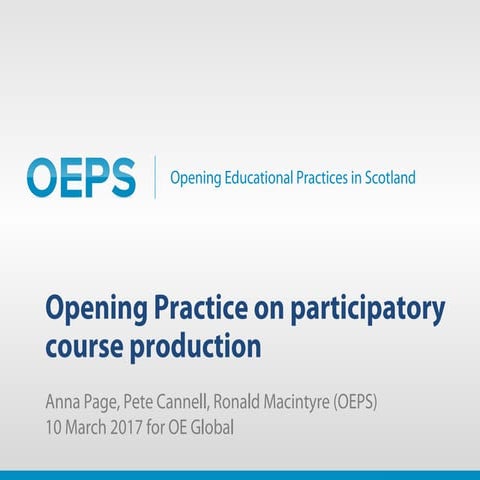 Opening practice on participatory course production