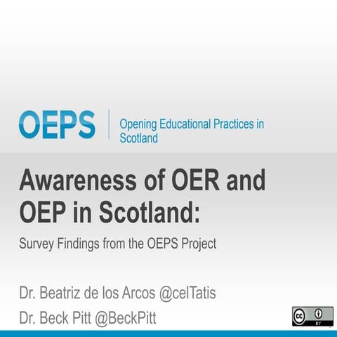 Awareness of OER and OEP in Scotland: Survey Findings from the OEPS Project 