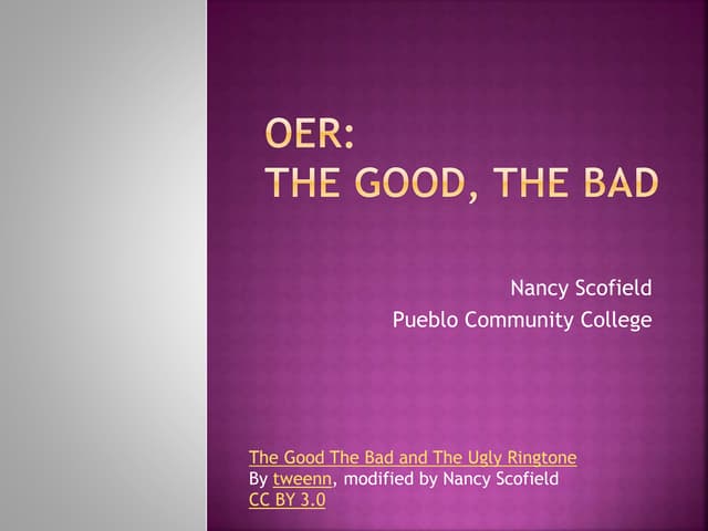 OER -- Open Educational Resources