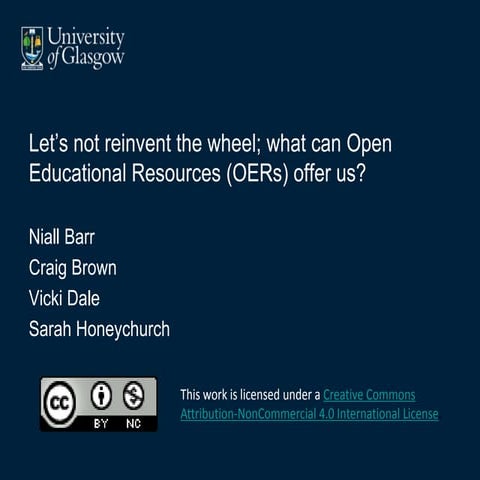 OerLet’s not reinvent the wheel; what can Open Educational Resources (OERs) o...