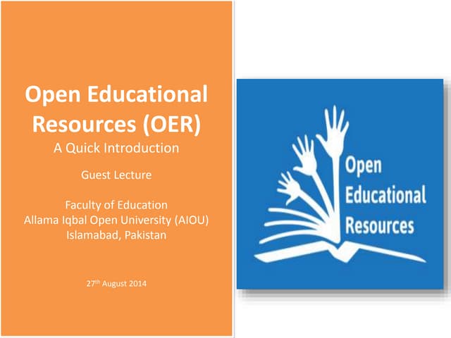 Open Educational Resources (OER) - A Quick Introduction