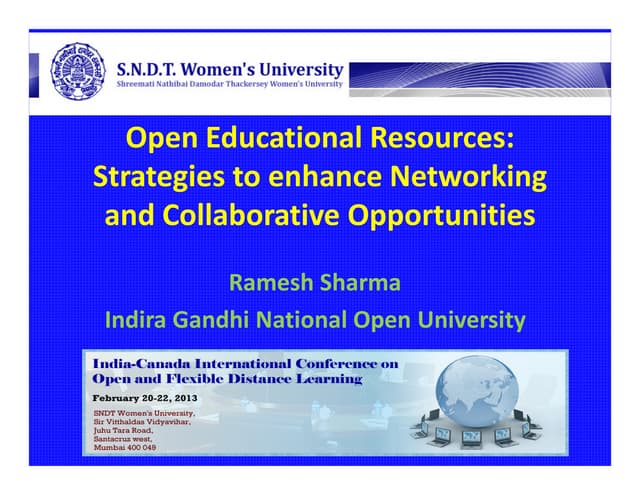 Open Educational Resources:Strategies to enhance Networking and Collaborative...