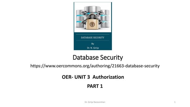 OER- Unit 3 Authorization-DB security