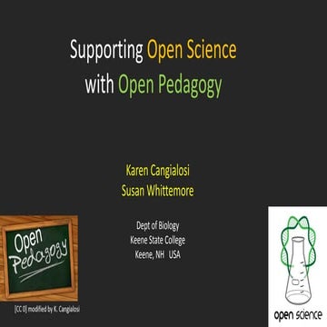 Supporting Open Science with Open Pedagogy