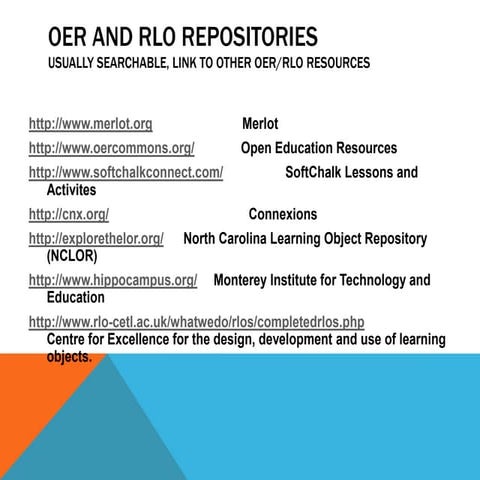 Open Educational Resources and Reuseable Learning Objects | PPTX