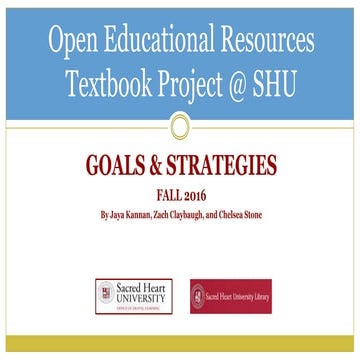 Sacred Heart University Open Educational Resources Summary R