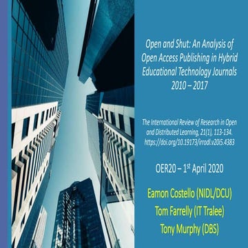 Open and Shut: An Analysis of Open Access Publishing in Hybrid Educational Te...