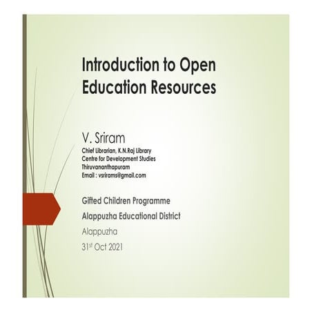 Web-talk on Introduction to Open Education Resources