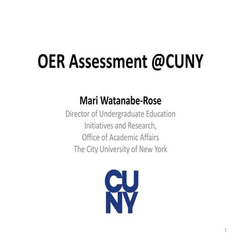OER Assessment @ CUNY