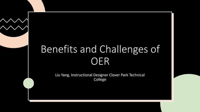 OER benefits and challenges