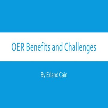 Open Educational Resources: Benefits and Challenges