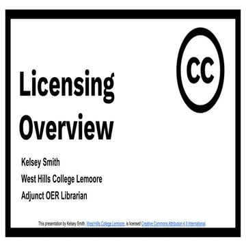 OER Boot Camp Licensing Overview