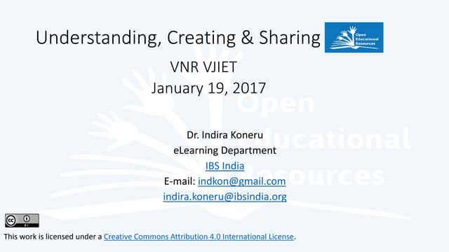 Understanding, Creating & Sharing OER