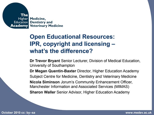 Copyright and consent briefing for open educational resources