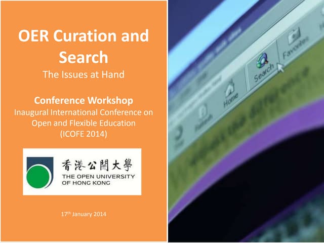 OER Curation and Search - The Issues at Hand