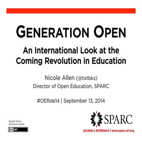 #OERde14 Keynote: "Generation Open: An International Look at the Coming Revol...