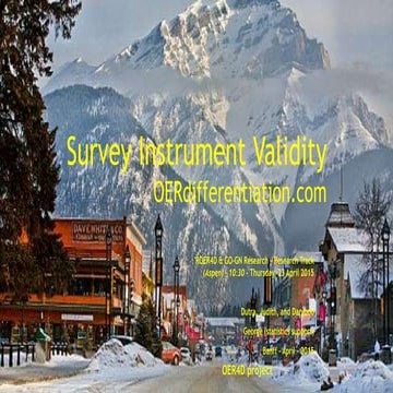 Survey Instrument Validity - OER Project