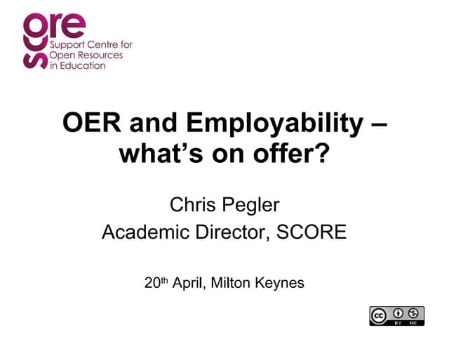 Oer employability 20 april 2010 (Chris Pegler)