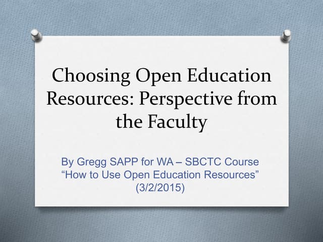 Oer faculty perspective