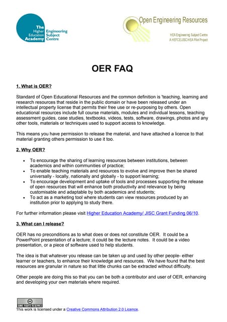 OER FAQ