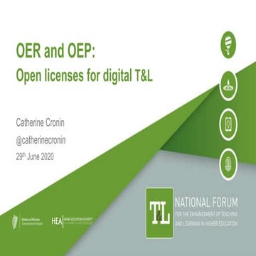 OER and OEP: Open licenses for digital T&L