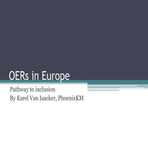 OERs in Europe – Pathway to inclusion