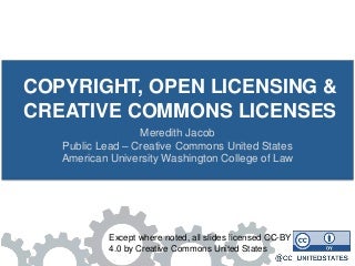 Copyright, Creative Commons and OER in Higher Education - Practice and Policy