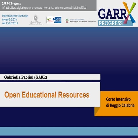 Open Educational Resources - Corso Intensivo Reggio Calabria