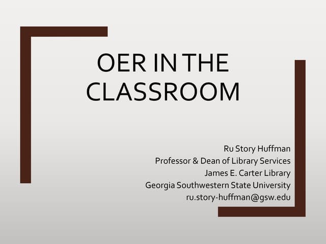 Oer in the classroom