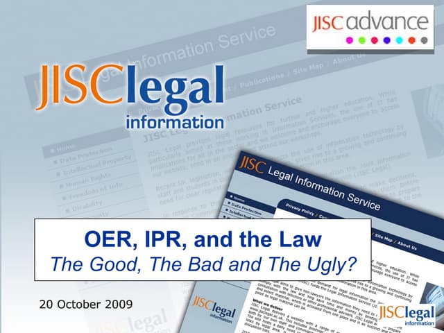 OER, IPR and the Law JISC Legal