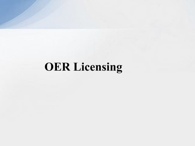 Oer licensing