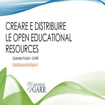 Creare e distribuire le Open Educational Resources