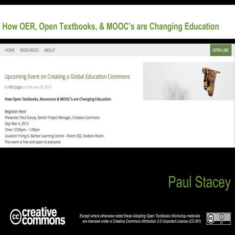 How Open Textbooks, Resources & MOOC's are Changing Education