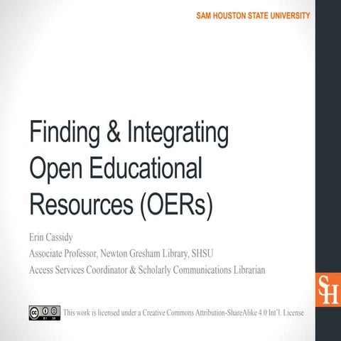 Finding and Integrating Open Educational Resources (OERs)