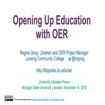 Opening Up Education with OER