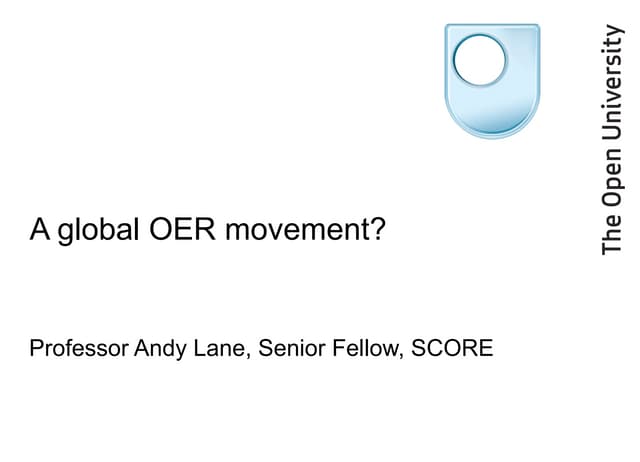 Oer projects, programmes and initiatives in the uk and internationally april ...
